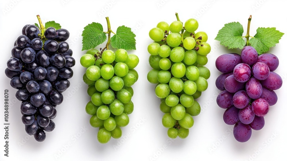 A photostock images of grapes and passion fruits, isolated on white background, High Quality A photostock images of grapes and passion fruits, isolated on white background, High Quality