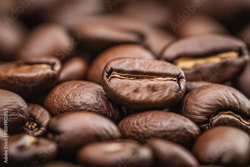 Close-Up of Fresh Coffee Beans photo