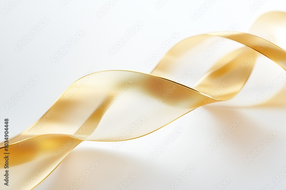 Elegant Golden Ribbon Flowing Smoothly Elegant Golden Ribbon Flowing Smoothly