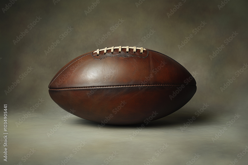 Classic Leather Football on Neutral Background Classic Leather Football on Neutral Background