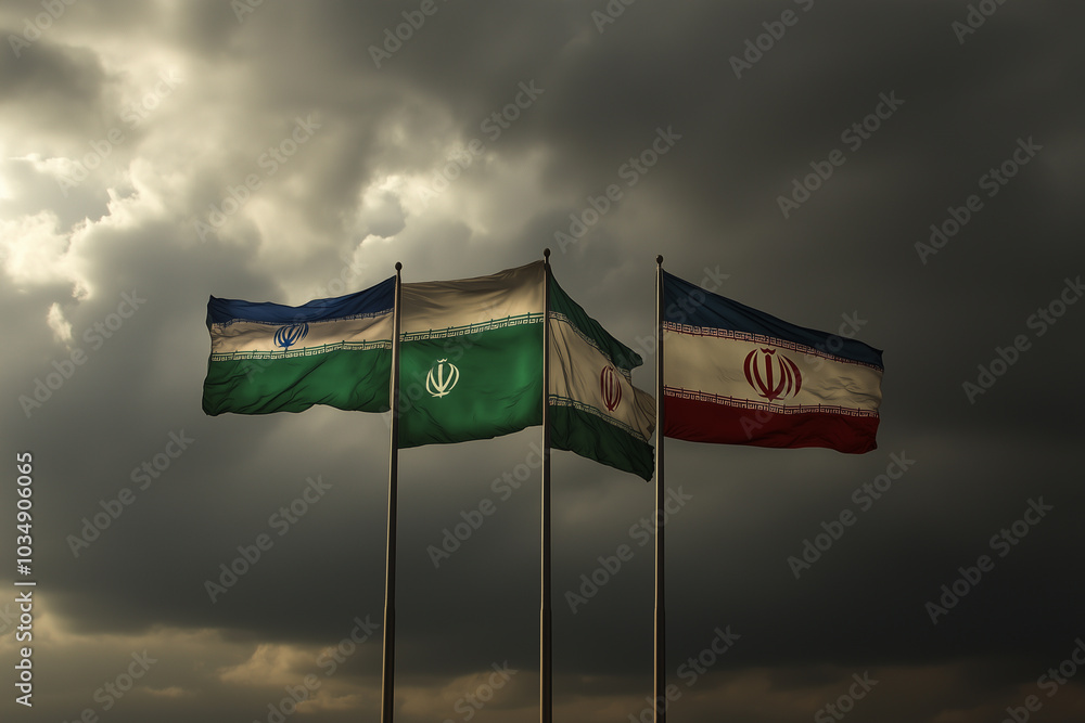Flags Against Stormy Sky Flags Against Stormy Sky