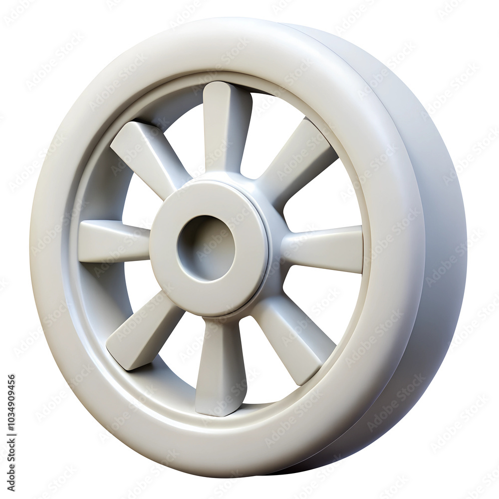 Fototapeta premium wheel 3d render icons in cartoon plastic style minimal isolated on transparent white background, clipping path