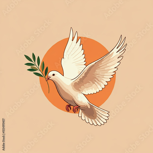 Peaceful dove with olive br...