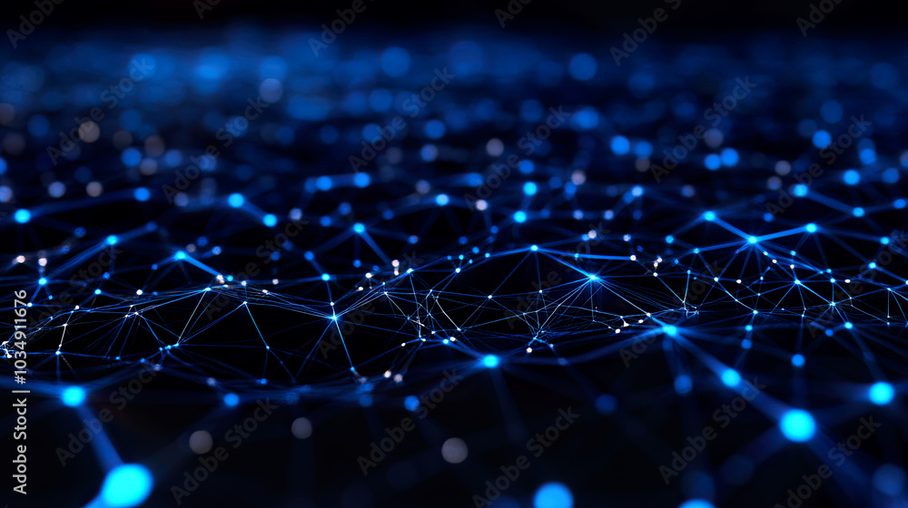 Obraz premium Futuristic digital grid Digital technology background