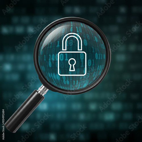 Magnifying glass over a loc...