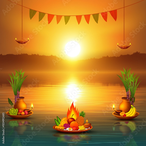 chhath puja Decorated ritua...