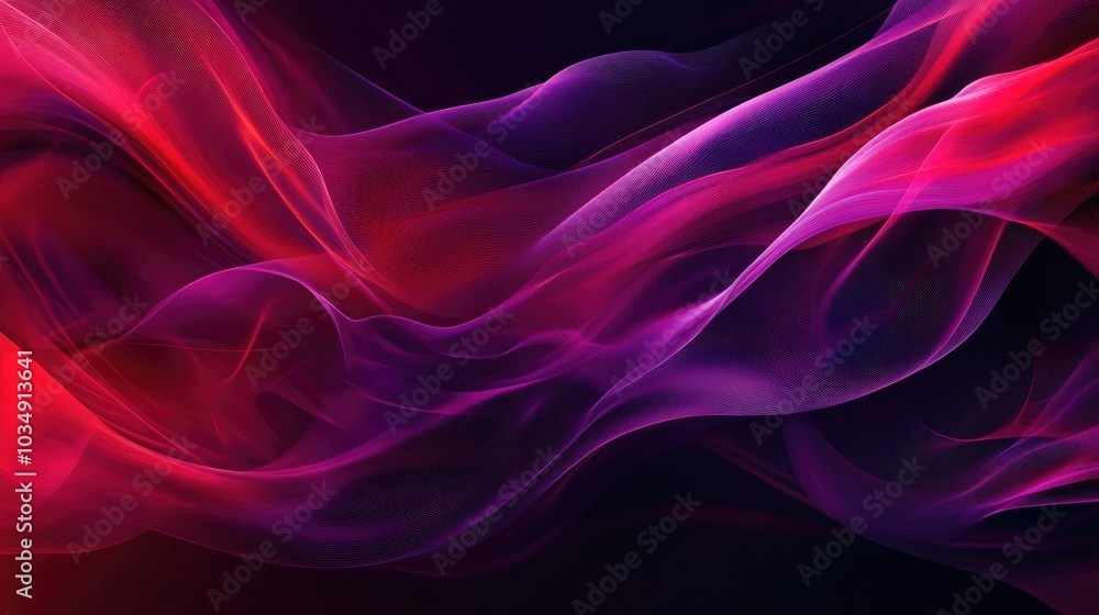 Radiant neon waves in shades of red and violet create a dynamic sense of movement and vibrancy Radiant neon waves in shades of red and violet create a dynamic sense of movement and vibrancy