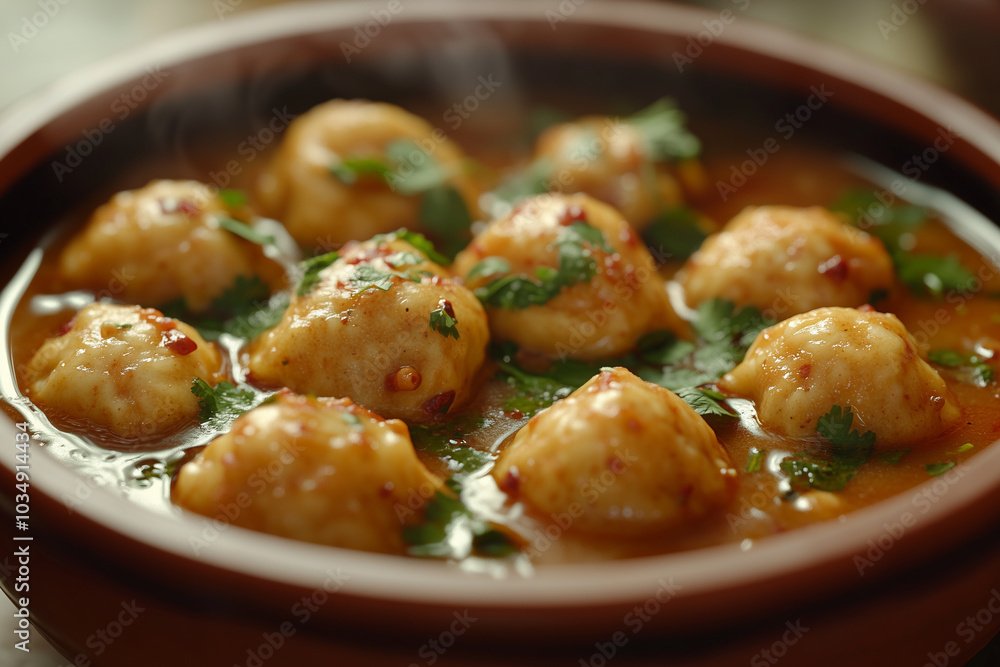 Delicious Steamed Dumplings in Sauce Delicious Steamed Dumplings in Sauce