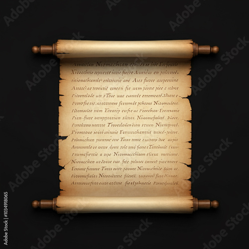 Old scroll with detailed te...