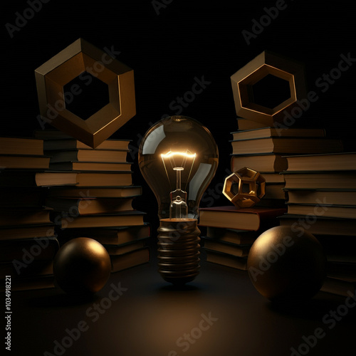 Vintage lightbulb with book...