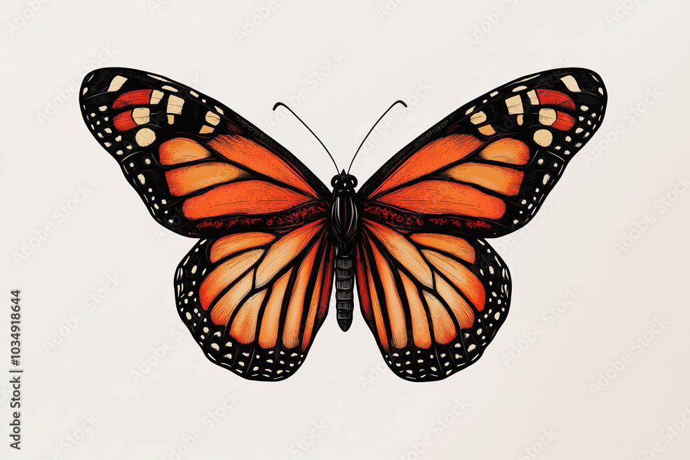 Fototapeta premium Vibrant Monarch Butterfly Illustration