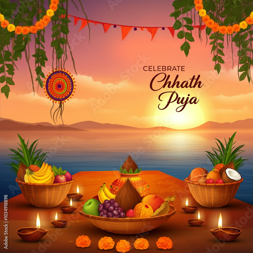 "Celebrate Chhath Puja" gra...