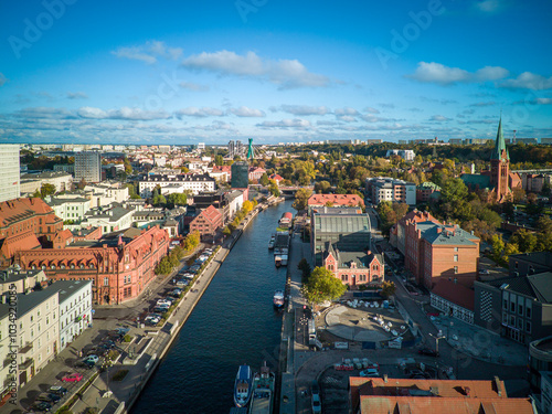 Island in the city of Bydgoszcz on the Brda River, Poland.