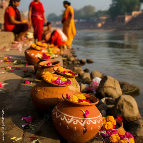 Devotees preparing offering...