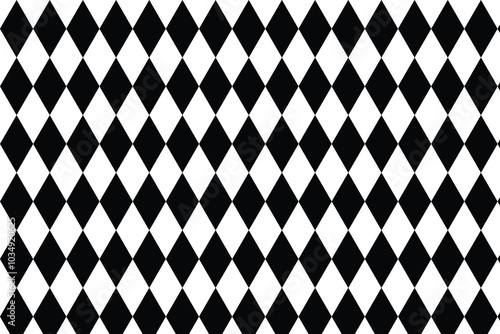 black and white checkered diamond pattern . Checkered diamond background . Checkered diamond wallpaper. Vector illustration