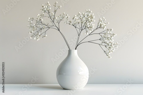 Elegant White Floral Arrangement in a Minimalist Vase