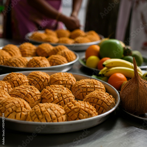 Close-up of trays with swee...
