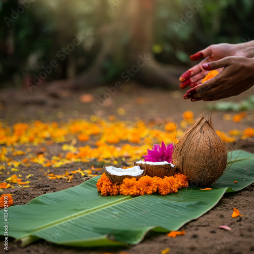 Close-up of hands placing m...