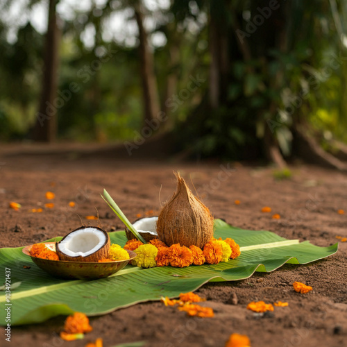 Traditional coconut offerin...