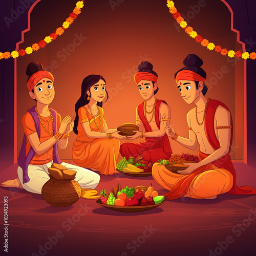 Family illustration showing...