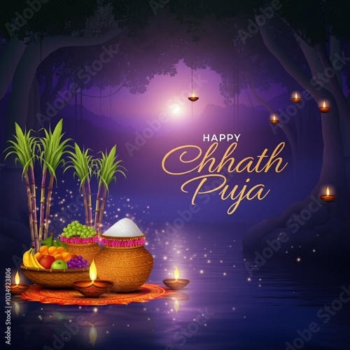 A serene Chhath Puja setup ...