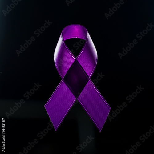 Purple awareness ribbon wit...