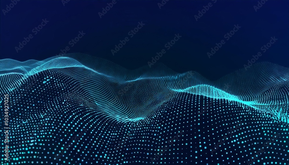 Abstract Digital Landscape with glowing particles and lines, representing data flow and connection Abstract Digital Landscape with glowing particles and lines, representing data flow and connection