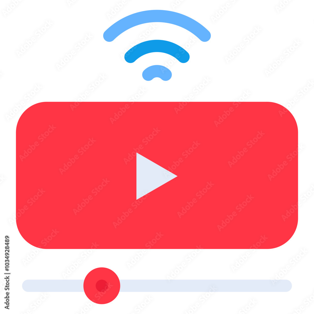 Vector Icon Online video, stream, video player, wifi Vector Icon Online video, stream, video player, wifi