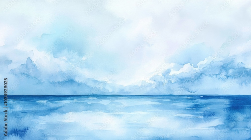 Serene watercolor wash in shades of sky blue Serene watercolor wash in shades of sky blue