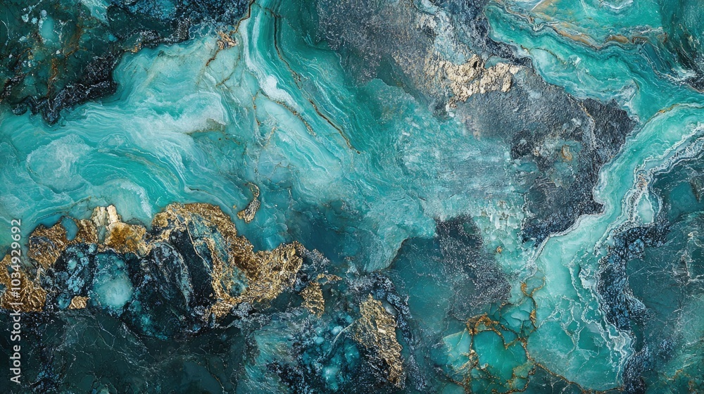 Emerald and blue marble stone with a textured surface Emerald and blue marble stone with a textured surface