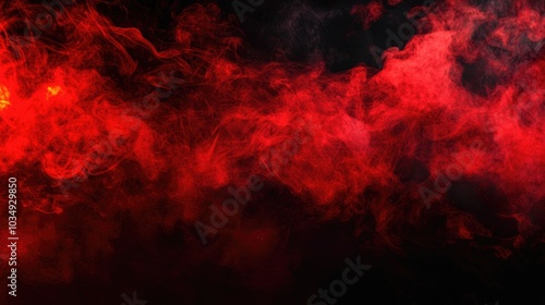 Red Cloud Of Smoke Of Black Isolated Background Background From The Smoke Of Vape