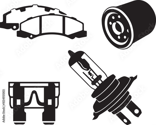 Car maintenance vector icon set 