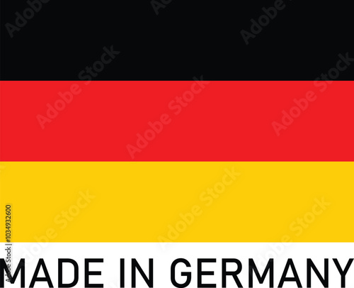 Made in Germany with German flag isolated on white background . Vector illustration Free Download Made in Germany with German flag isolated on white background . Vector illustration - GFXLoad