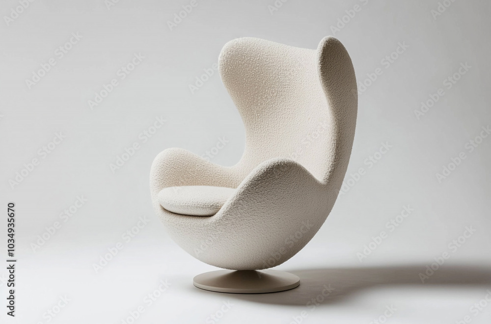 an egg chair with soft fabric upholstery and a swivel base an egg chair with soft fabric upholstery and a swivel base