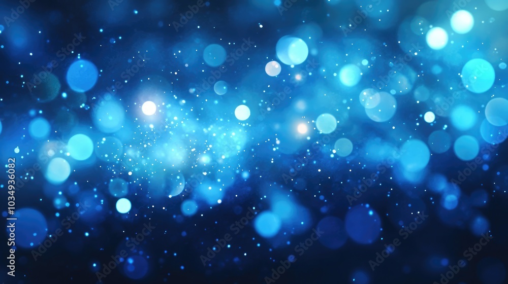 Vibrant blue bokeh lights with an abstract background featuring floating particles or dust creating a unique special effect illustration Vibrant blue bokeh lights with an abstract background featuring floating particles or dust creating a unique special effect illustration