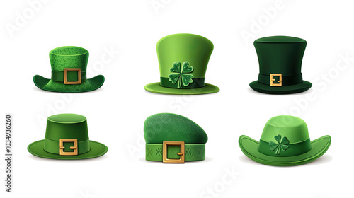 Obraz na płótnie Collection of Festive St. Patrick's Day Hats for Celebrations Generative AI w salonie