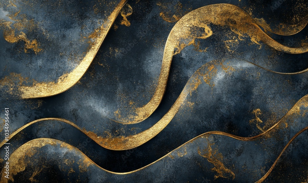 Black and gold abstract waves. Black and gold abstract waves.