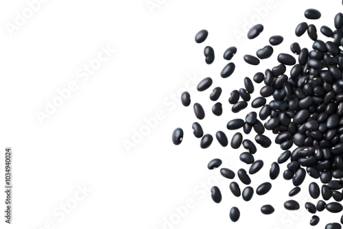 Naklejka Black beans isolated on white background.