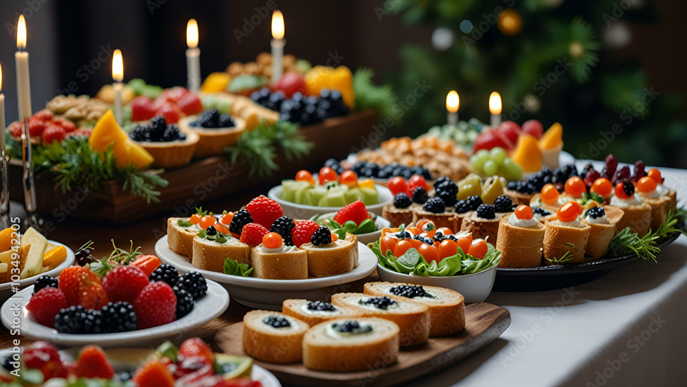 A delightful platter showcasing a variety of mini desserts Beautiful different cakes with berries on display
A delightful platter showcasing a variety of mini desserts Beautiful different cakes with berries on display