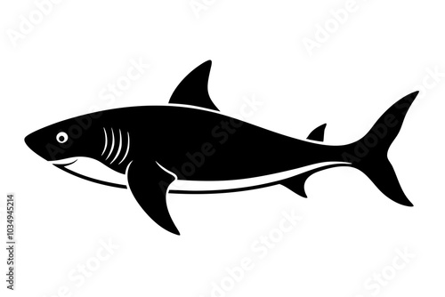 Shark Silhouette | isolated vector silhouette illustration on white background