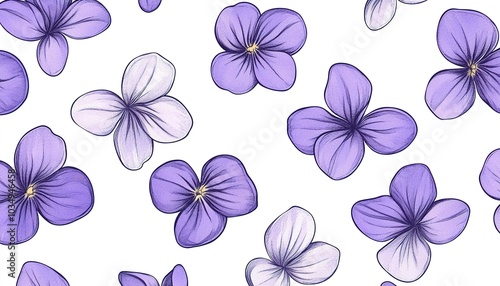 Purple Flower Pattern Design Illustration Art