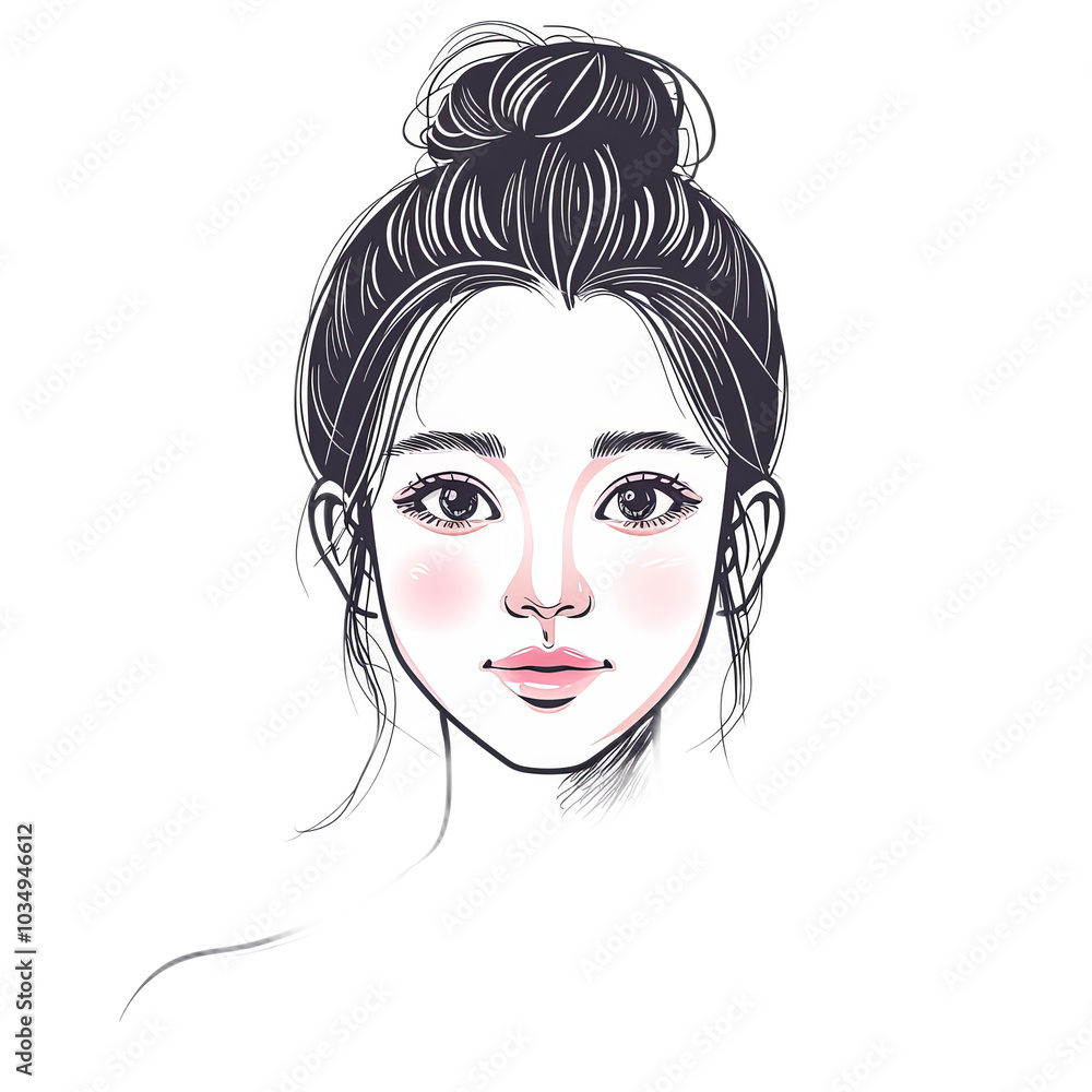 Elegant Portrait of a Young Woman with Stylish Hair Elegant Portrait of a Young Woman with Stylish Hair