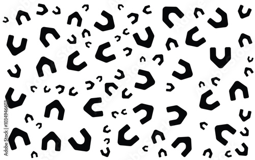 Alphabet Memphis Pattern Abstract Element Background with Black and white colors