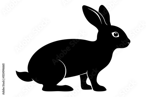 Rabbit Silhouette | isolated vector silhouette illustration on white background