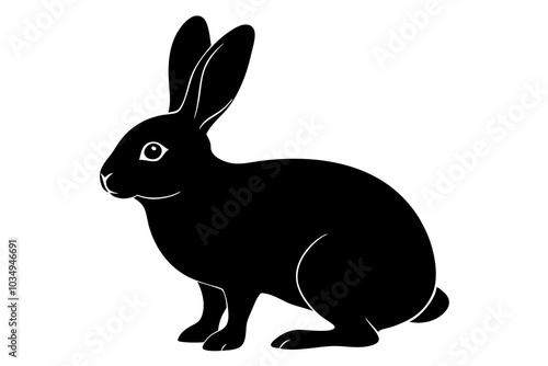 Rabbit Silhouette | isolated vector silhouette illustration on white background