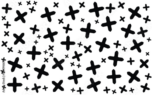 Alphabet Memphis Pattern Abstract Element Background with Black and white colors