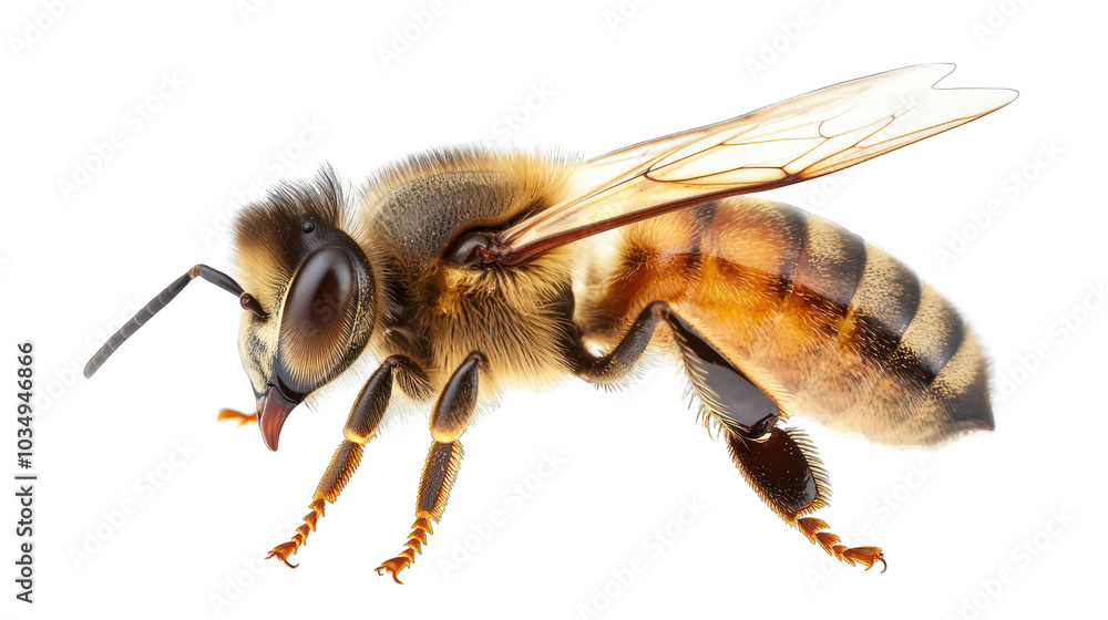view of a honeybee with visible fuzz view of a honeybee with visible fuzz