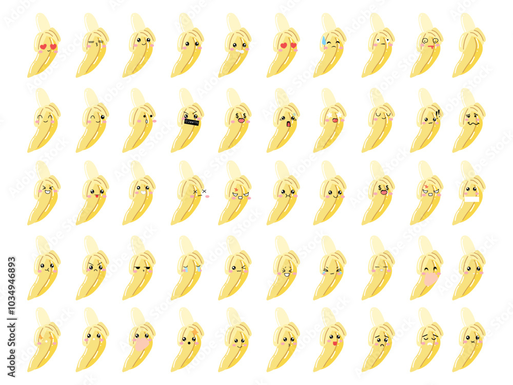 banana emoticon cartoon isolated on white background. banana mascot illustration banana emoticon cartoon isolated on white background. banana mascot illustration