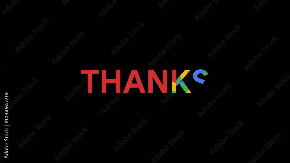 THANKS Text Animation 4K On Alpha THANKS Text Animation 4K On Alpha