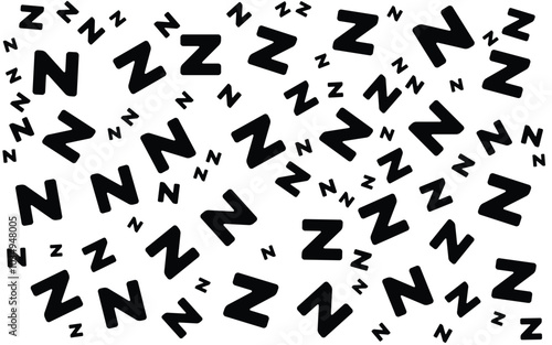 Alphabet Memphis Pattern Abstract Element Background with Black and white colors